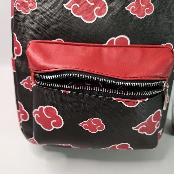 Bioworld Naruto Shippuden Collection Akatsuki Red Cloud Mini Backpack Purse ~NEW - Picture 6 of 13